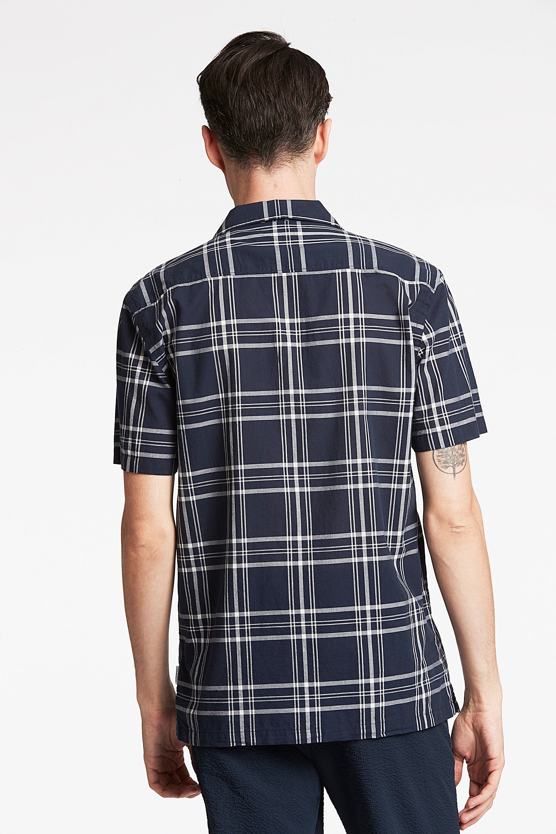 Lindbergh Men Checks Resort Collar Shirt