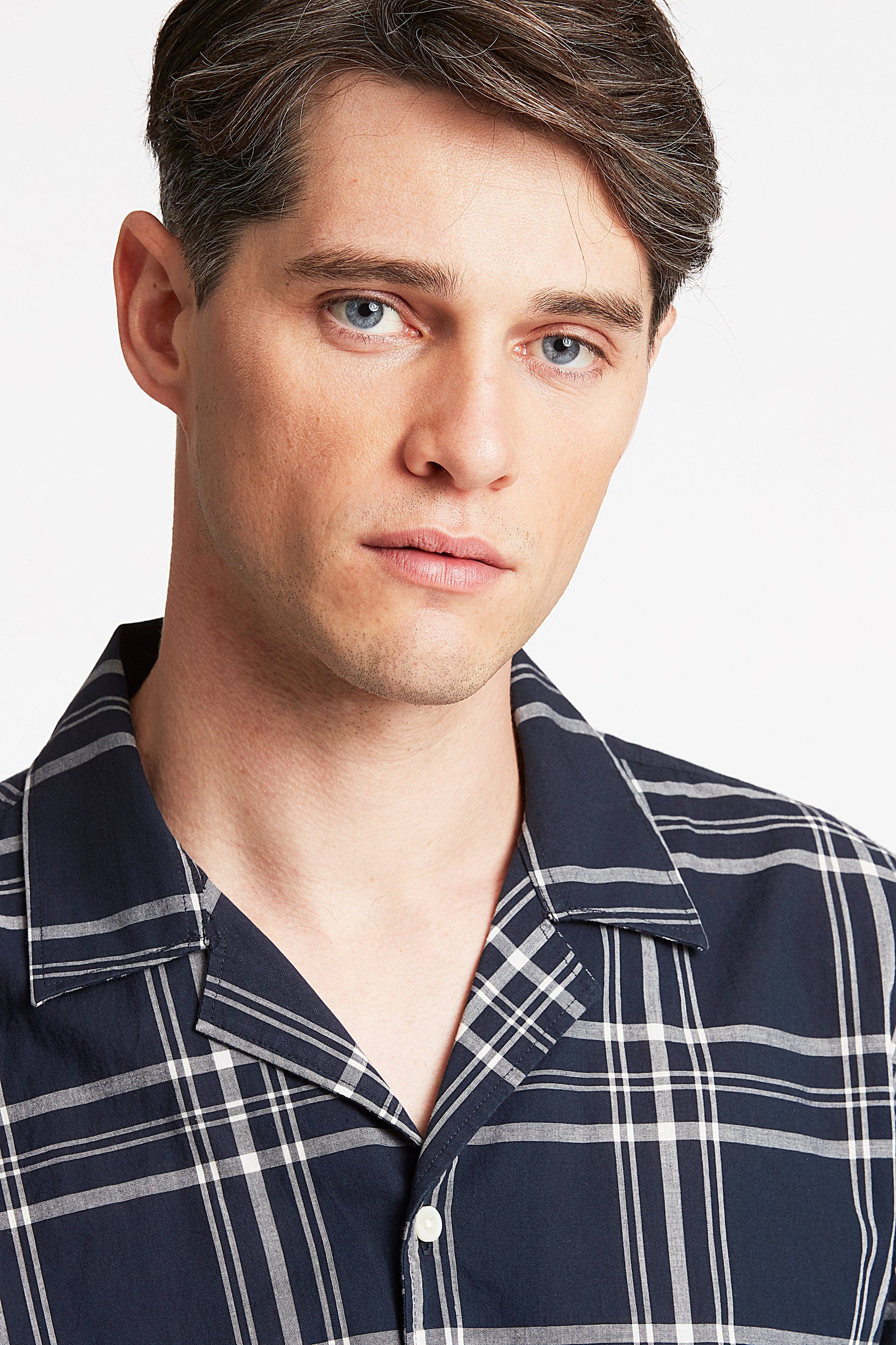 Lindbergh Men Checks Resort Collar Shirt