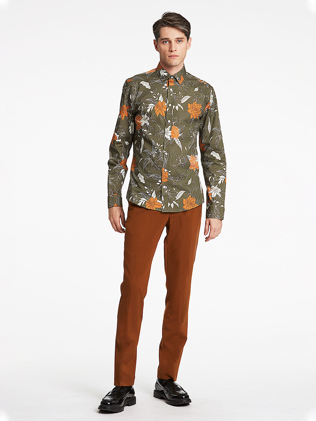 Lindbergh Green Floral Print Slim Fit Shirt