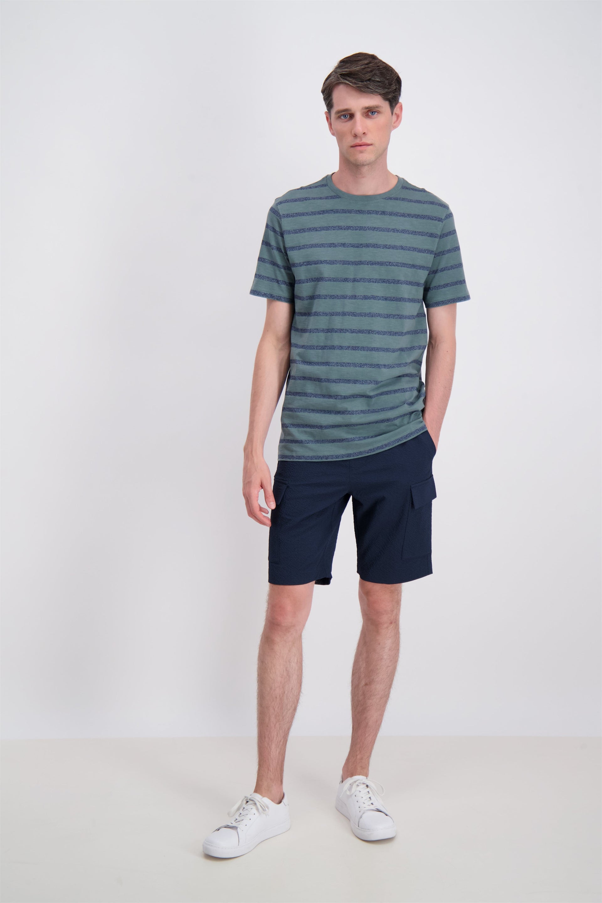 Lindbergh Men Striped Round Neck Tshirt