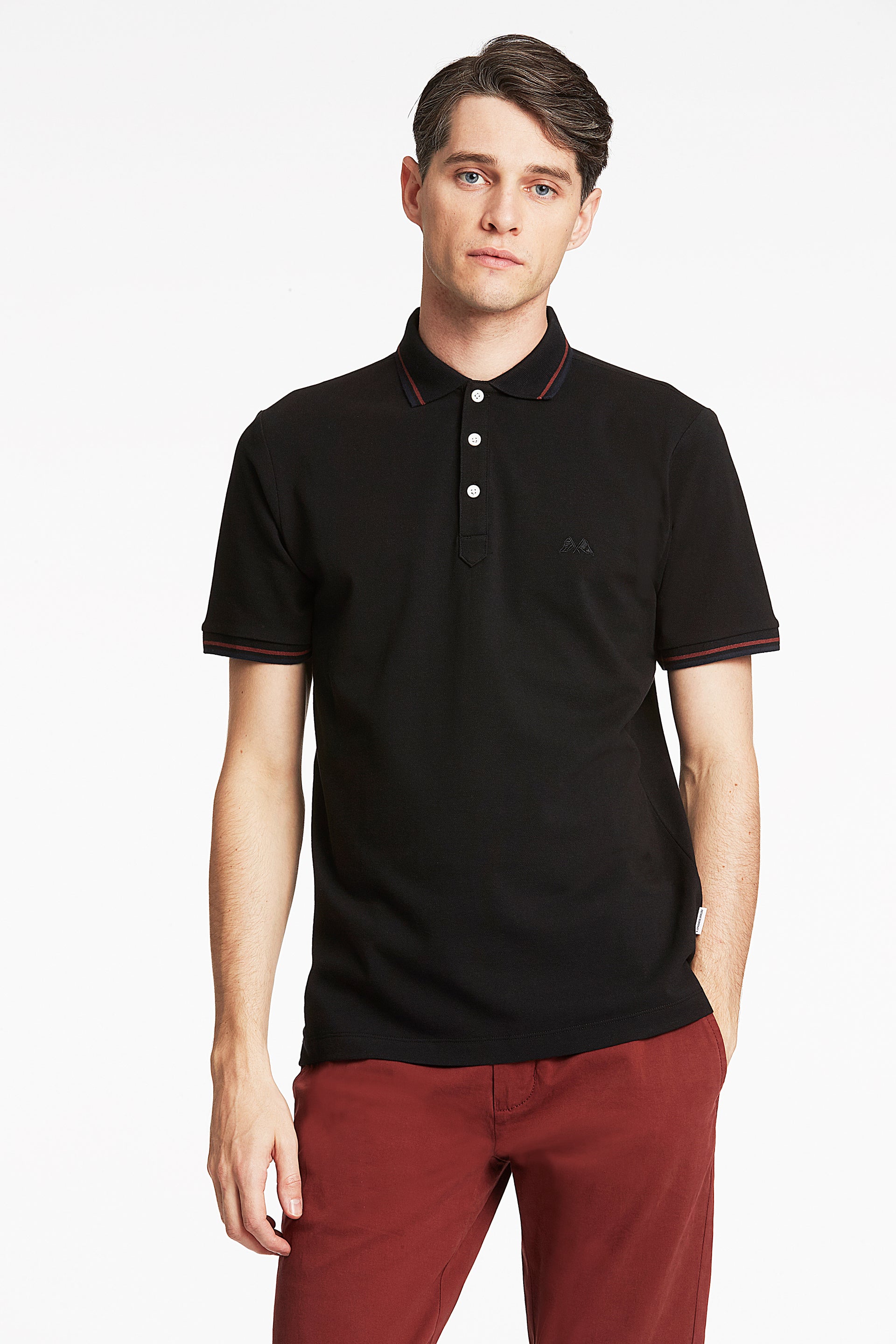 Lindbergh Black Slim Fit Polo T-Shirt