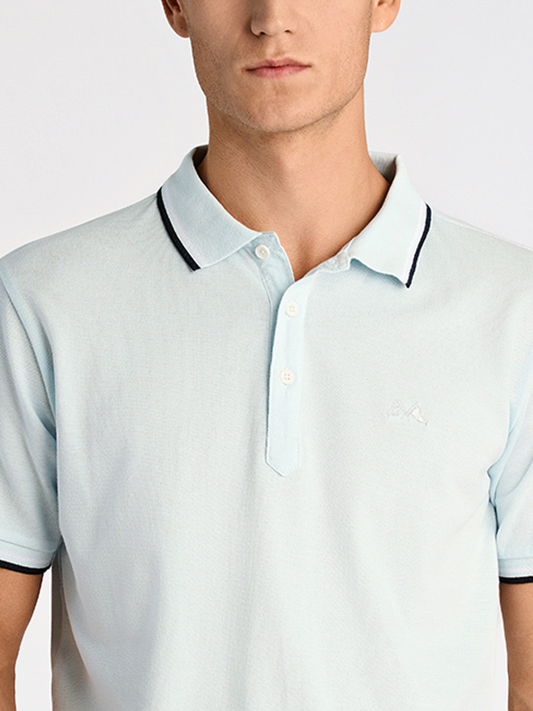 Lindbergh Men Blue Relaxed Fit Solid Polo Tshirt