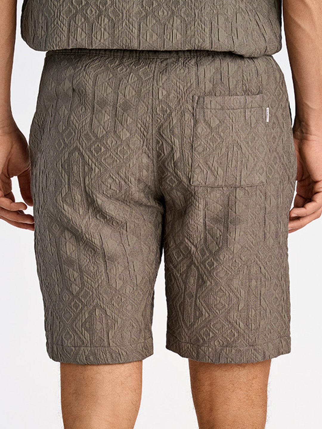 Lindbergh Men Brown Relaxed Fit Jacquard Shorts