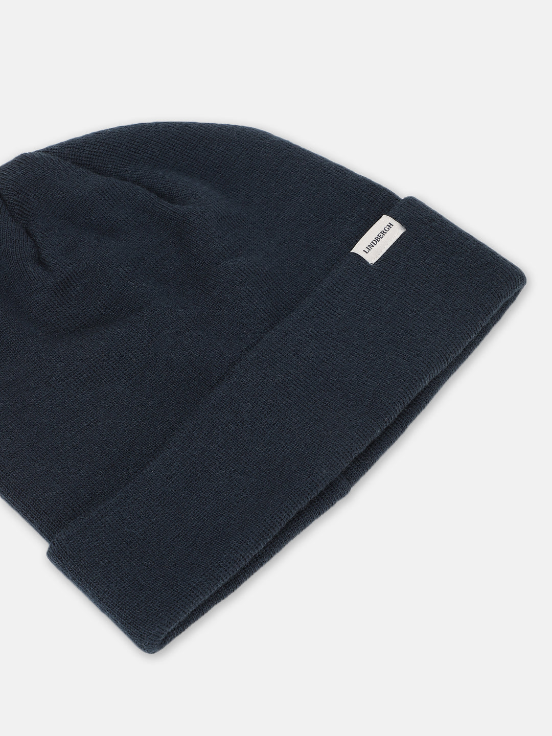 Lindbergh Men Navy Blue Solid Beanie Cap