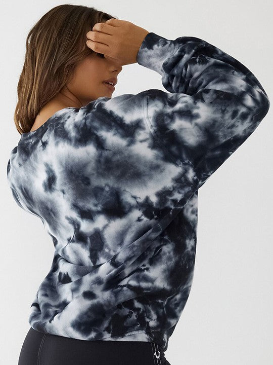 True Religion Black Tie - Dye Relaxed Fit Sweatshirt