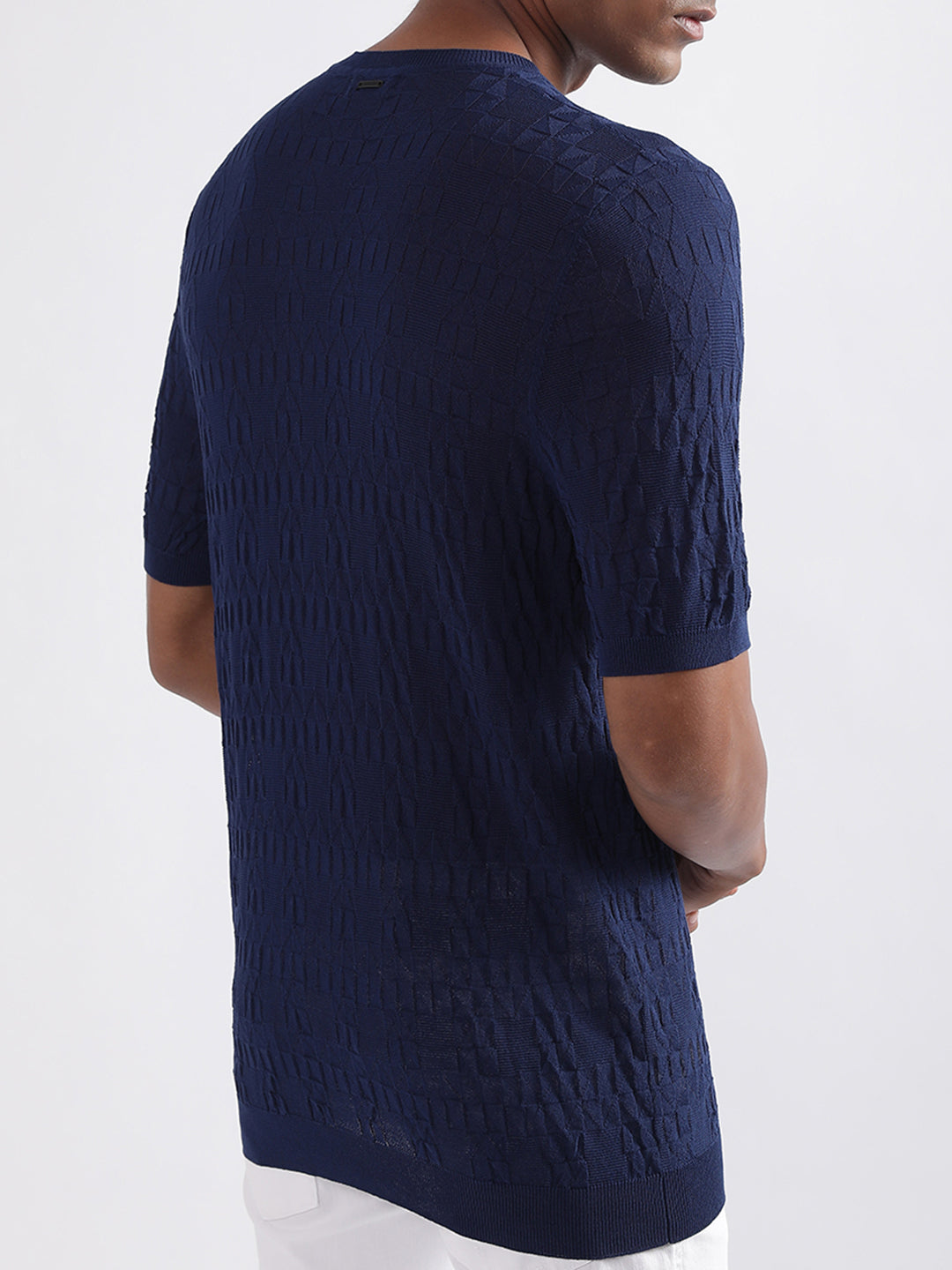 Antony Morato Blue Self Slim Fit Sweater