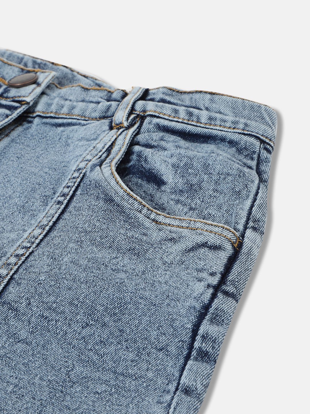 Blue Giraffe Girls Blue Solid Regular Fit Skirt