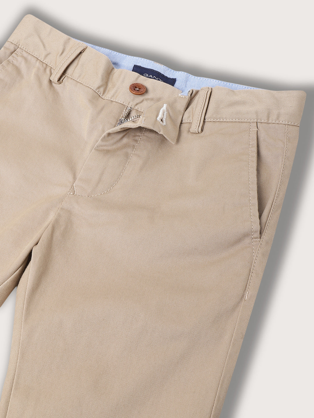 Gant Boys Beige Solid Regular Fit Trouser