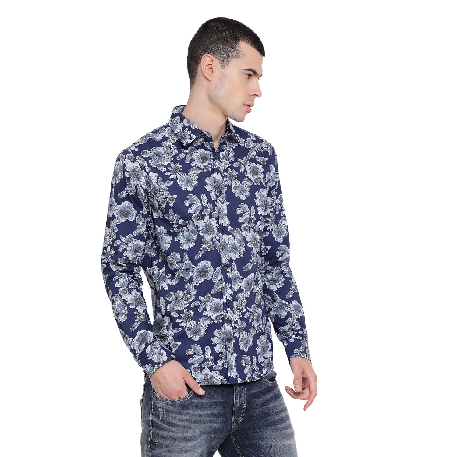 Matinique Men Blue Printed Collar Shirt
