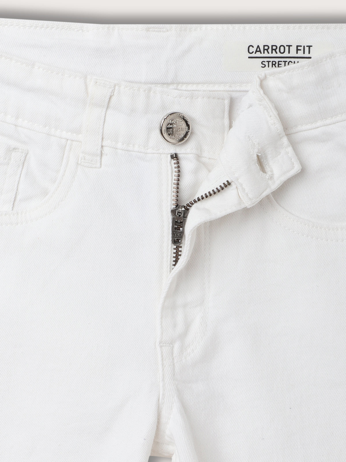 Blue Giraffe Boys White Solid Carrot Jeans