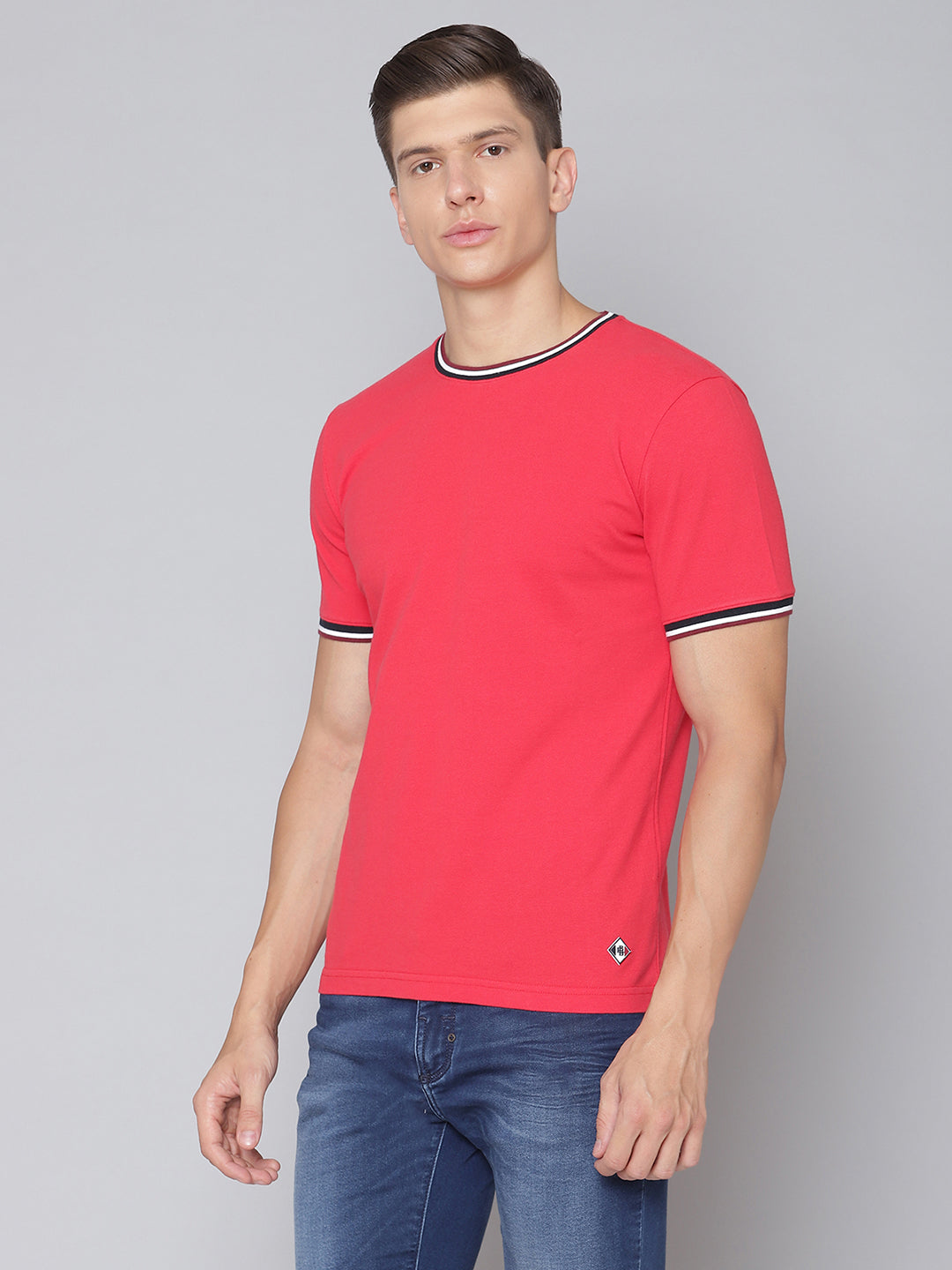Lindbergh Men Red Solid Polo TShirt