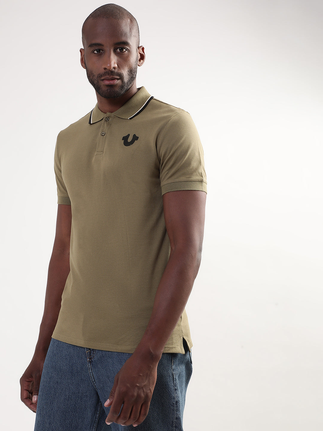 True Religion Martini Olive Regular Fit Polo T-Shirt
