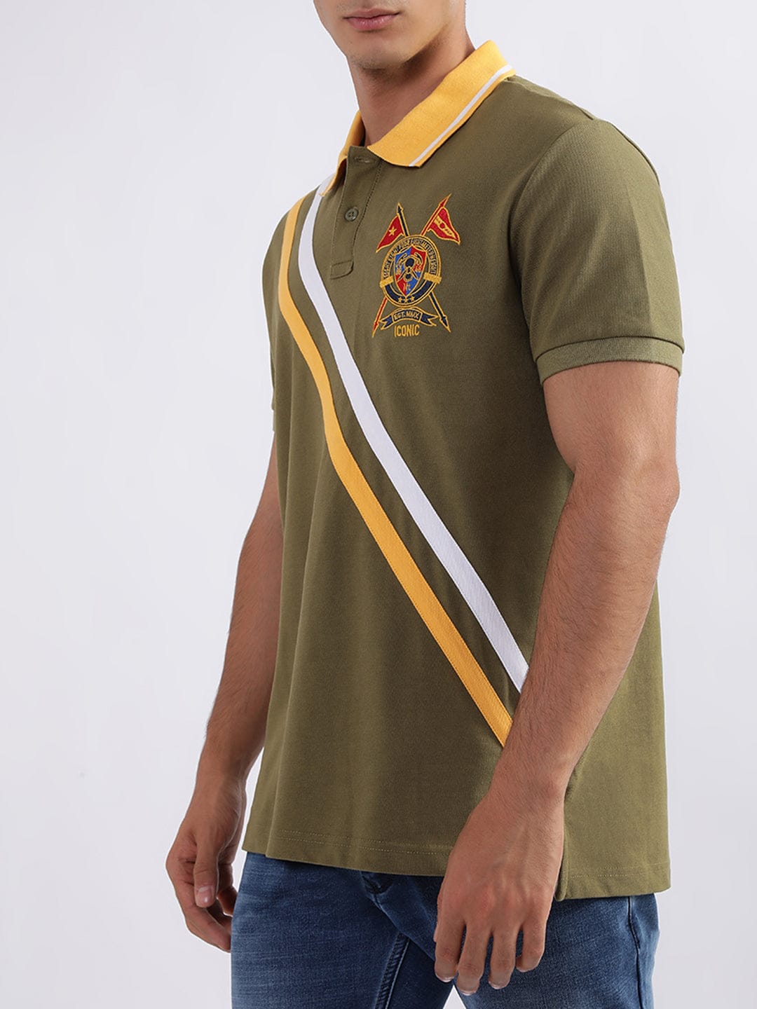 Iconic Men Green Polo Tshirt