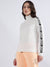 DKNY Women Ivory Printed Turtle Neck Sweater