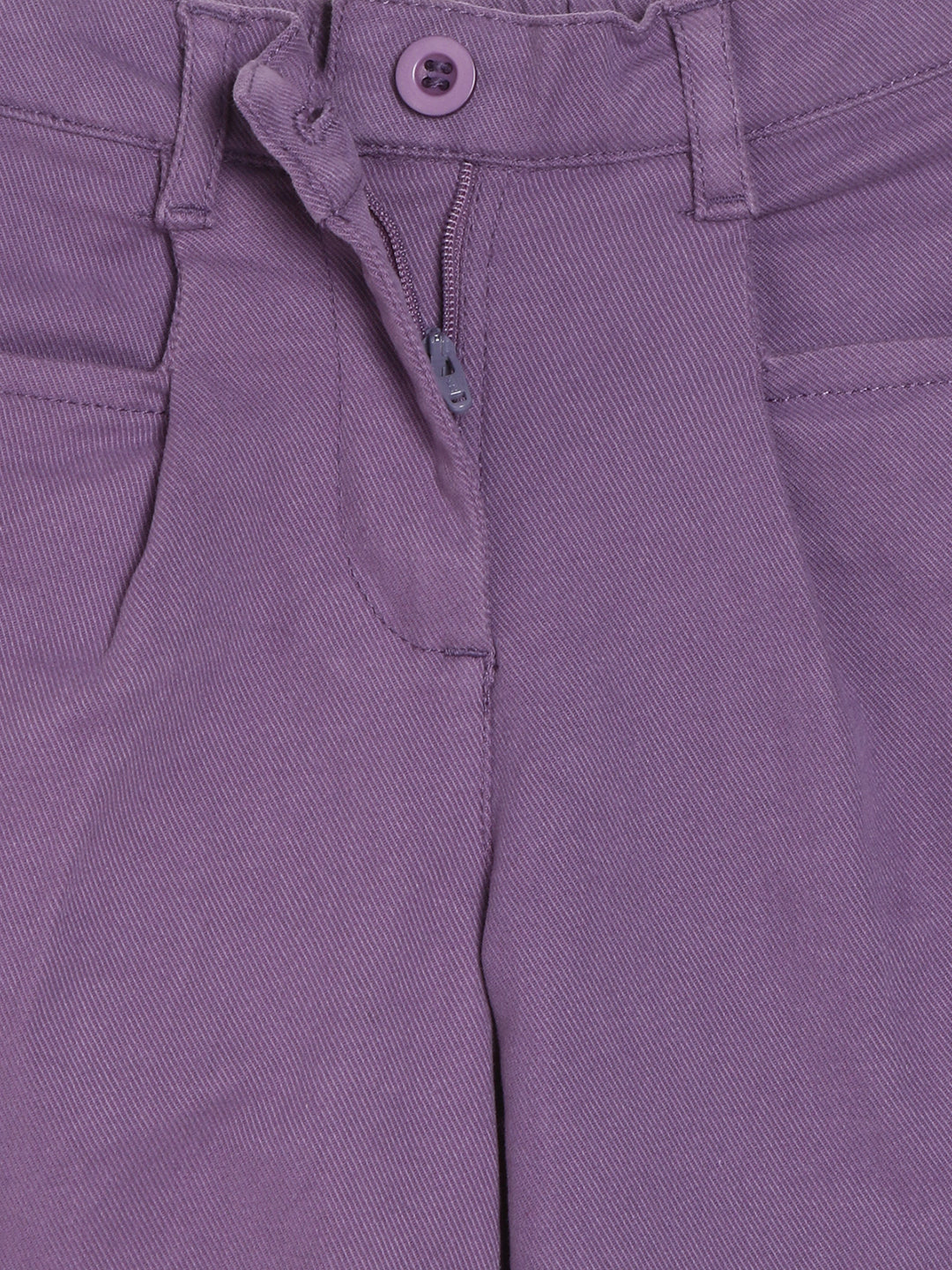Elle Kids Girls Purple Solid Relaxed Fit Trouser