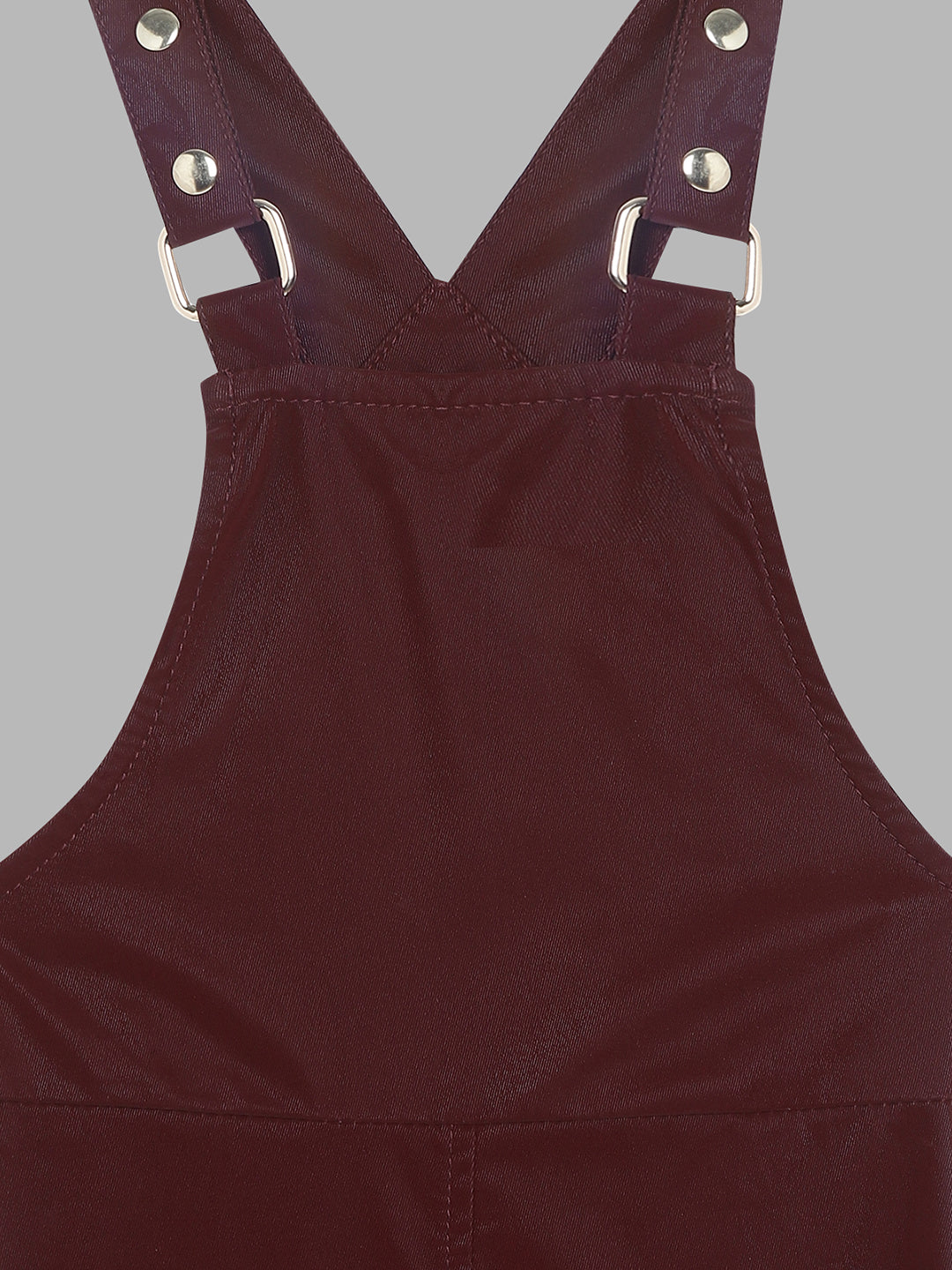 Elle Kids Girls Red Solid Square Neck Dress