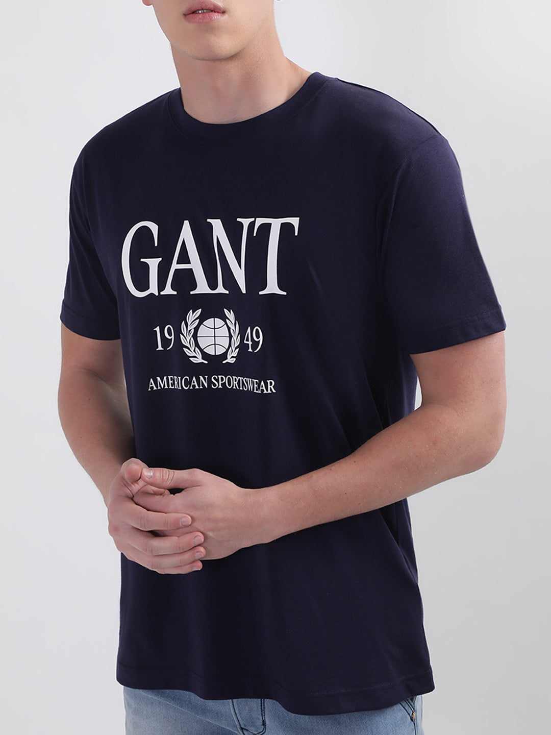 Gant Blue Retro Crest Logo Regular Fit T-Shirt