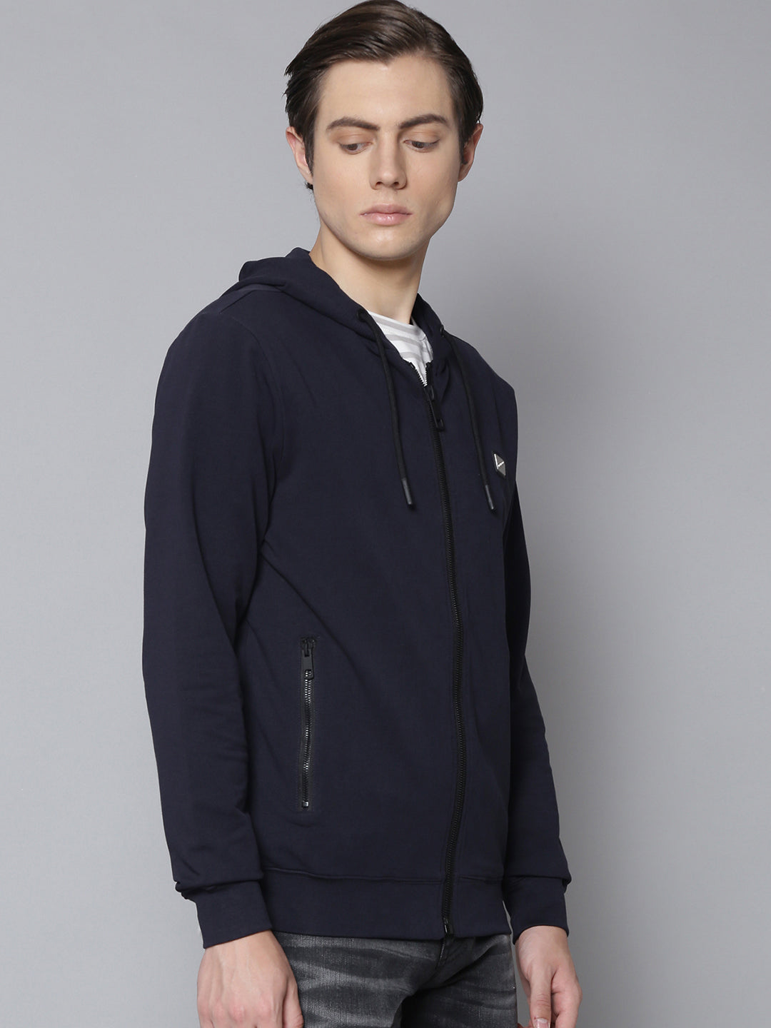 Antony Morato Men Blue Solid Hooded Sweatshirt