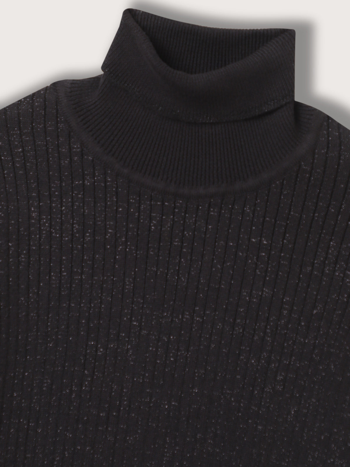 Elle Kids Girls Black Solid Turtle Neck Sweater