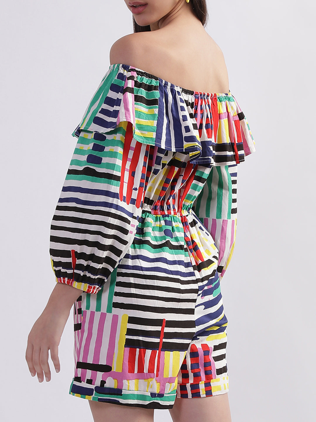 Elle Women Multi Off Shoulder Printed Playsuit