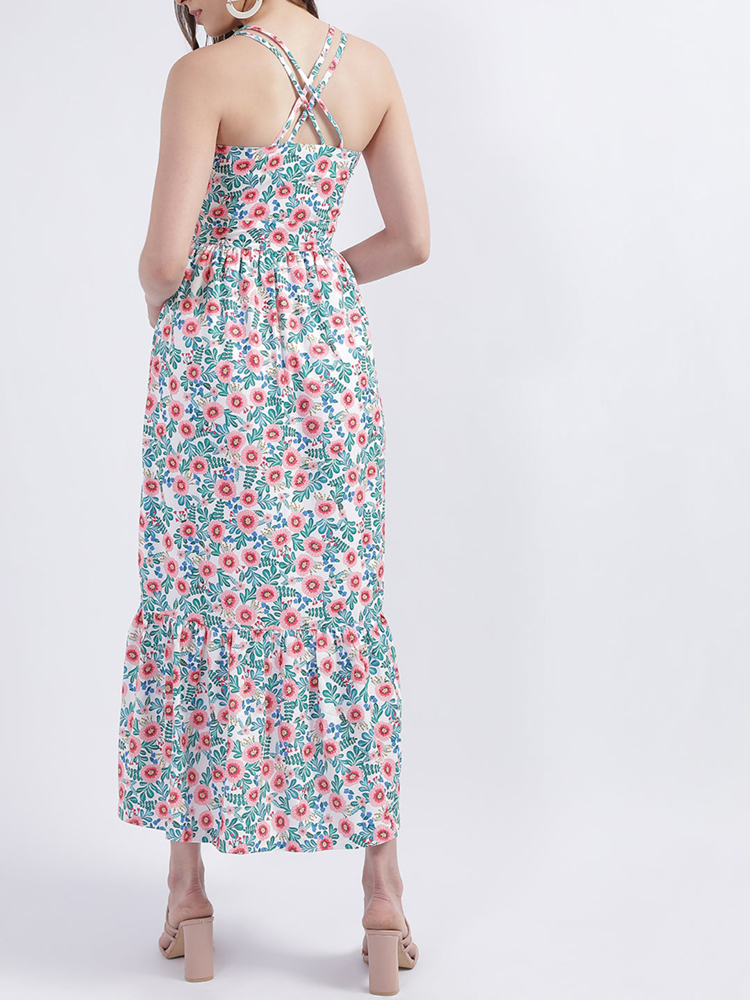 Centre Stage Women Multi Printed V Neck Dress