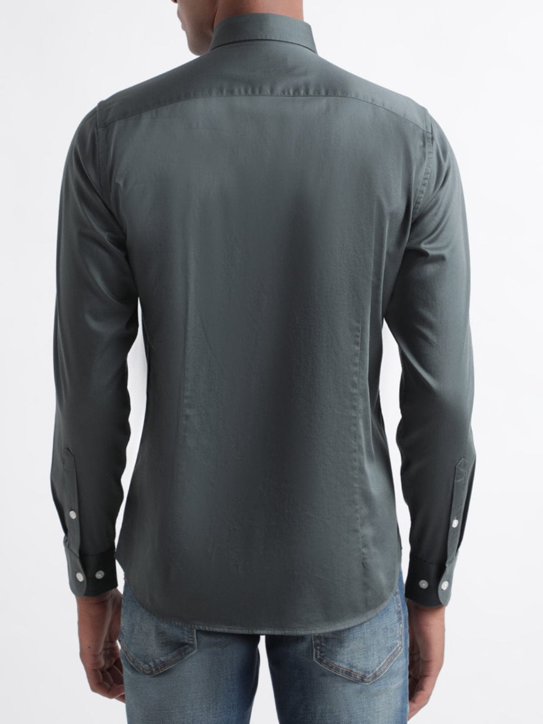 Iconic Men Green Shirt Collar Shirt