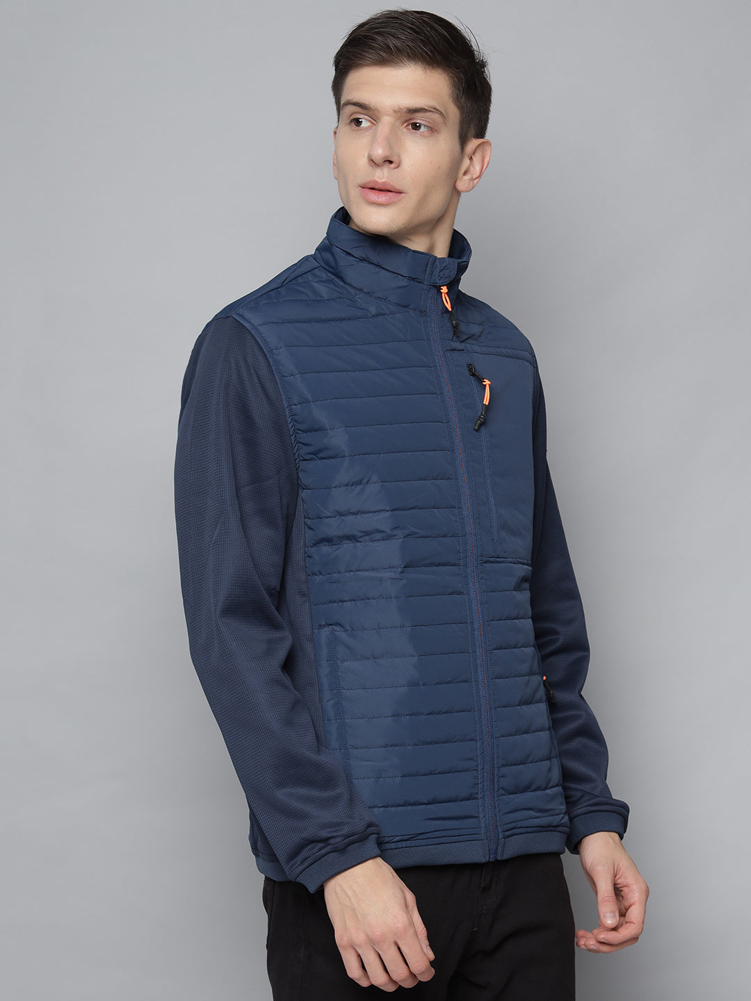 Lindbergh Men Navy Solid Collar Jacket