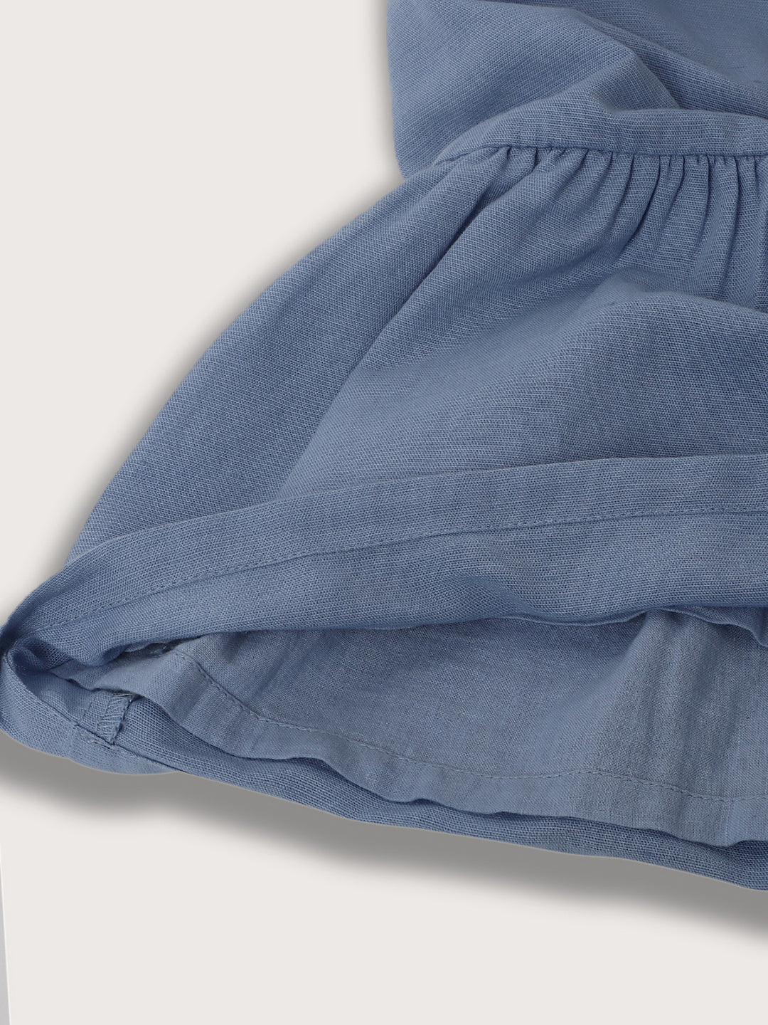 Elle Kids Girls Blue Solid Square Neck Top