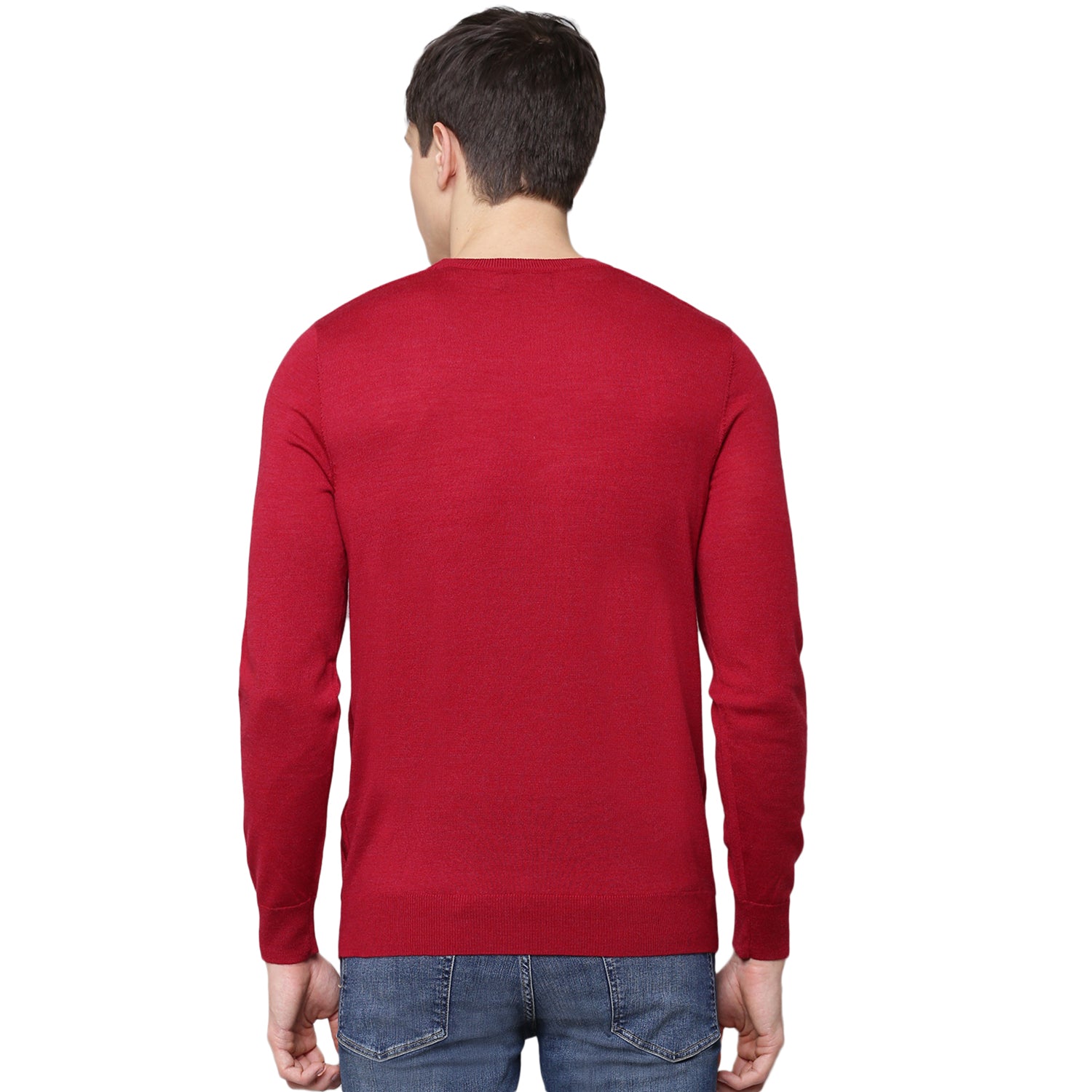 Gant Men Red Solid Round Neck Sweater