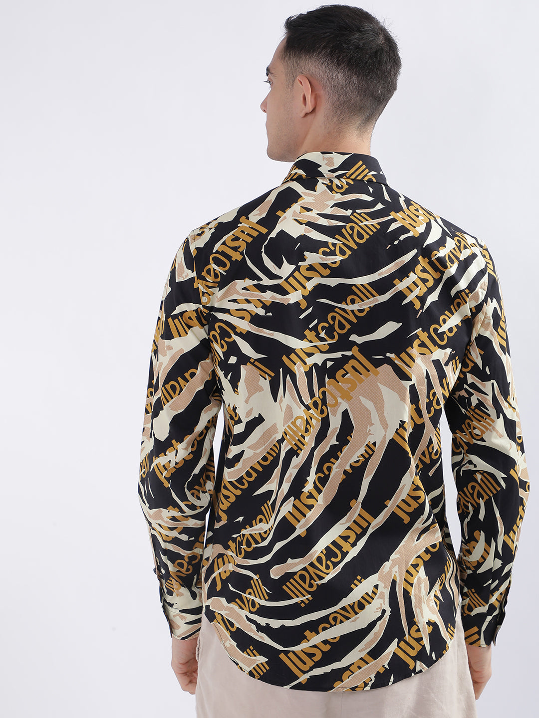 Just Cavalli Men Multi Printed Collar Shirt