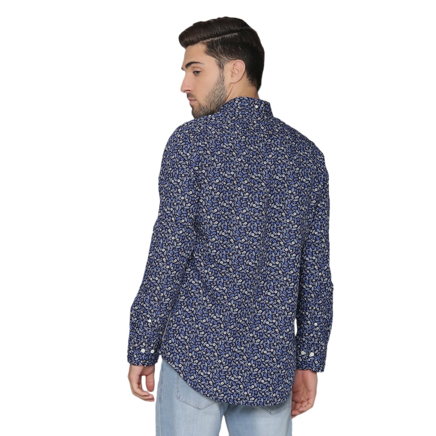 Gant Blue Printed Slim Fit Shirt