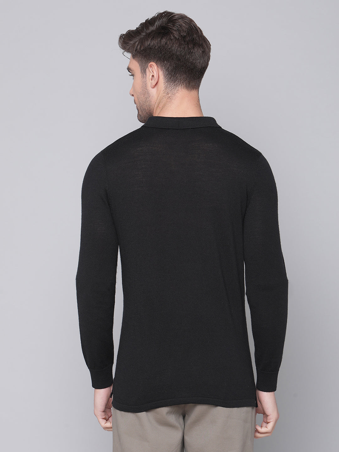 Bruun & Stengade Men Black Solid Round Neck Sweater