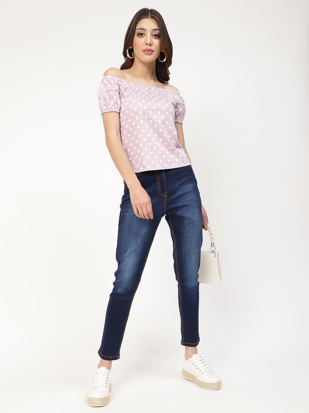 Elle Women Blue Solid Skinny Fit Jeans