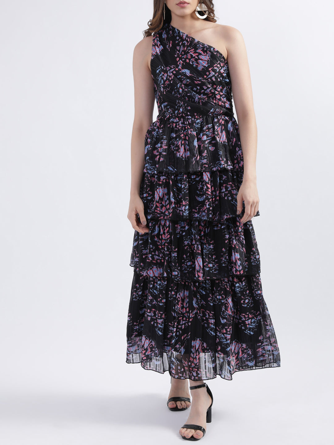 Centre Stage Women Multi One Shoulder Printed Dress