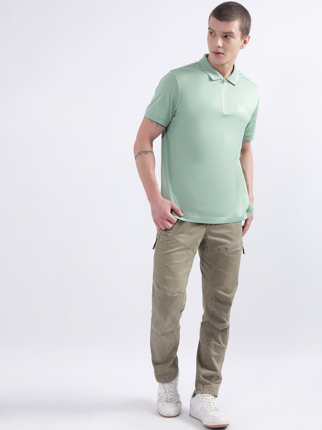Iconic Men Green Polo Tshirt