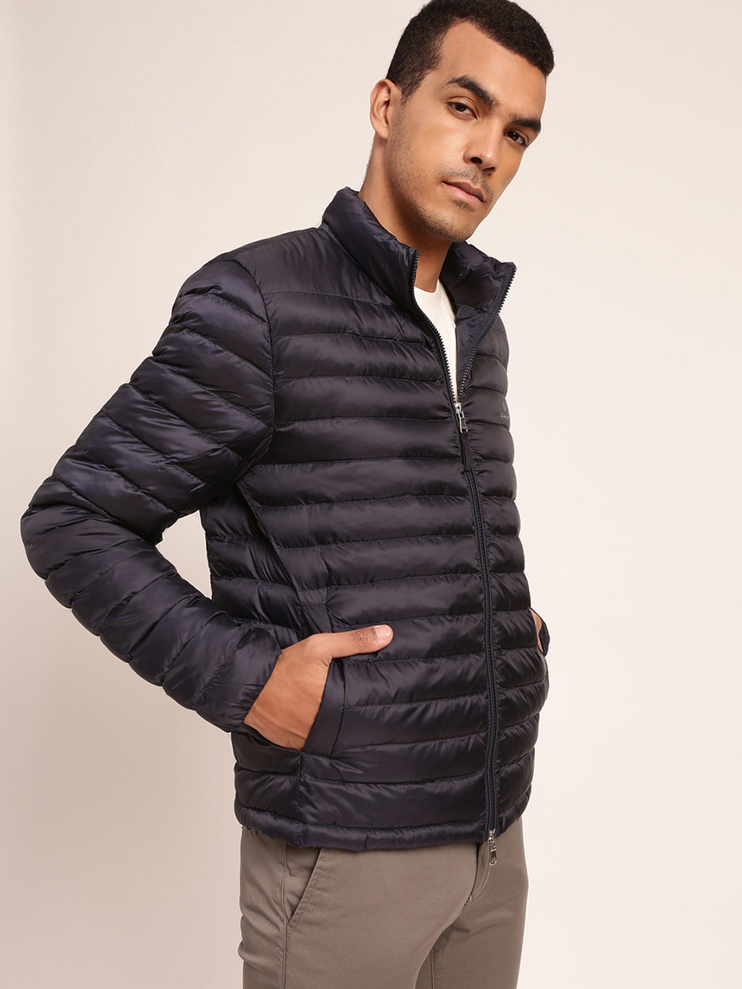 Gant Men Blue Solid Collar Jacket