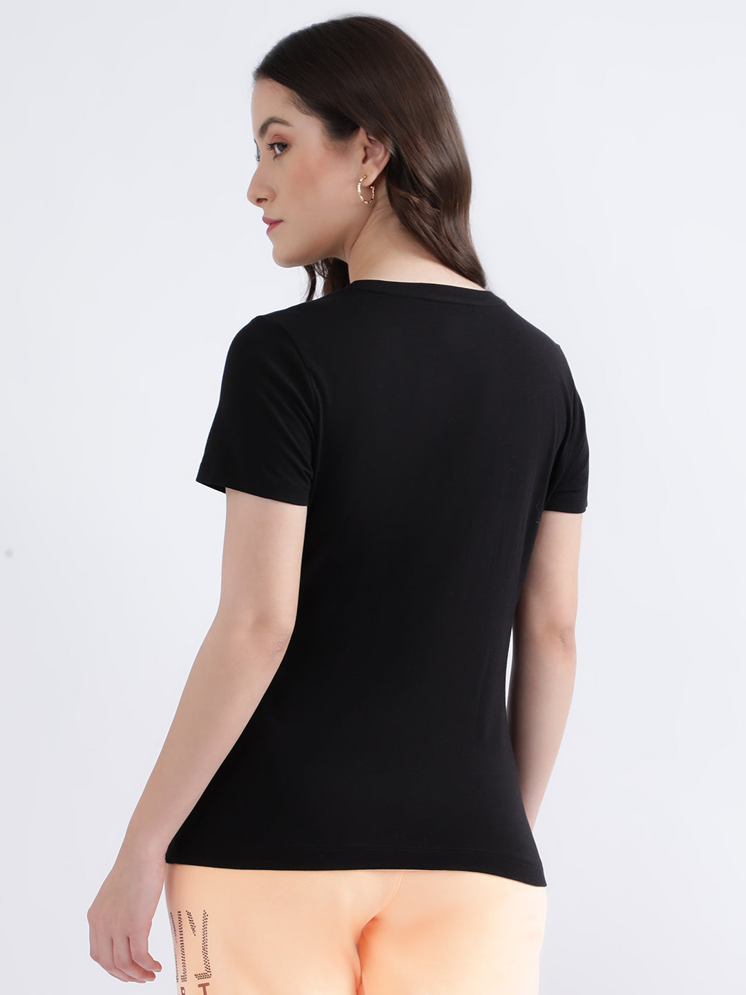 Dkny Black Fashion Logo Regular Fit T-Shirt