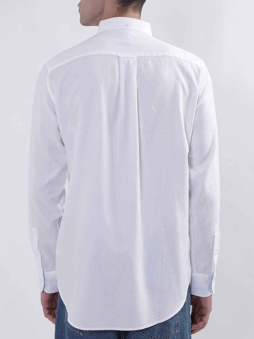 Gant White Honeycomb Weave Regular Fit Shirt