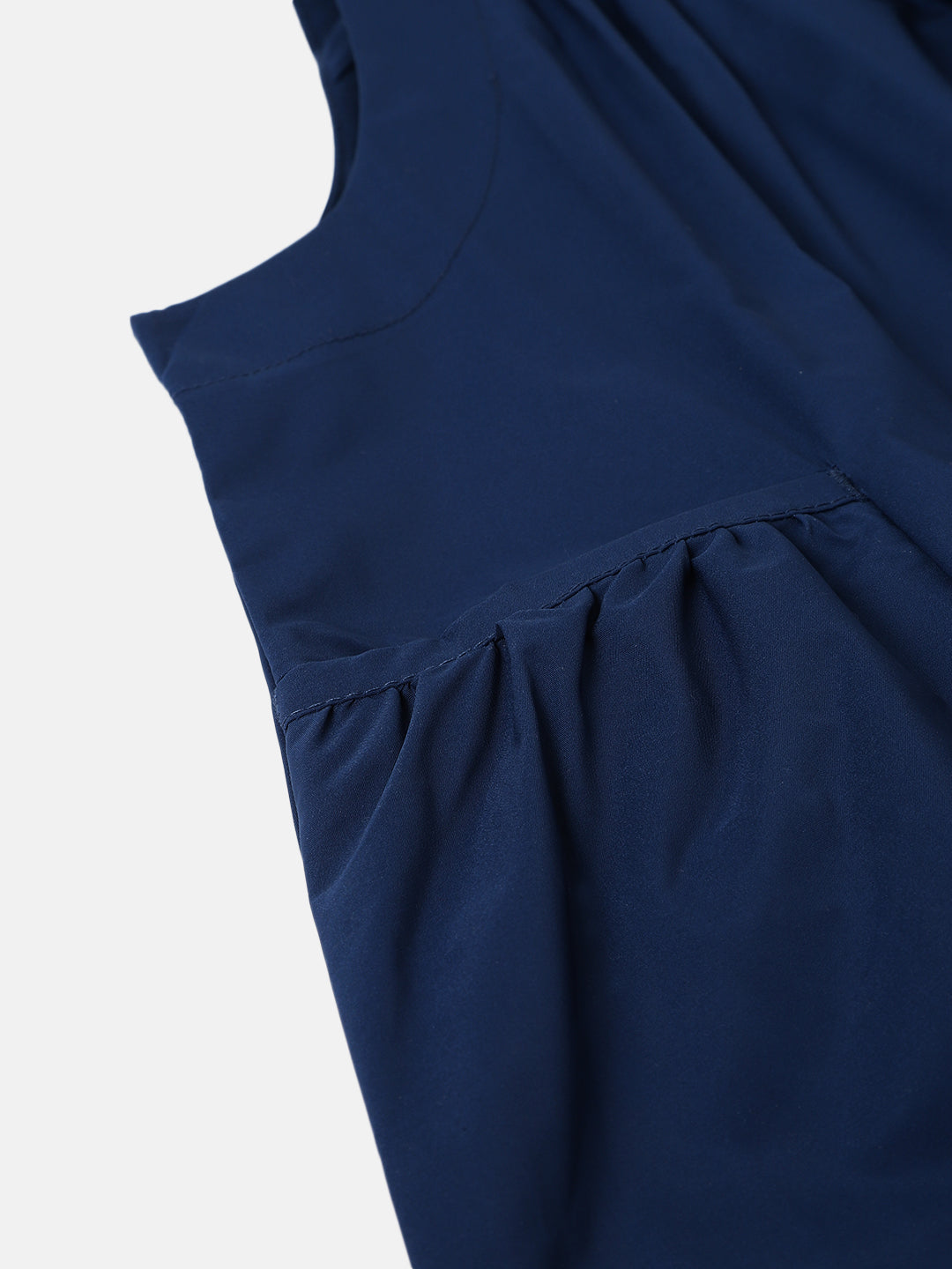 Blue Giraffe Girls Blue Solid Shoulder Straps Sleeveless Dress