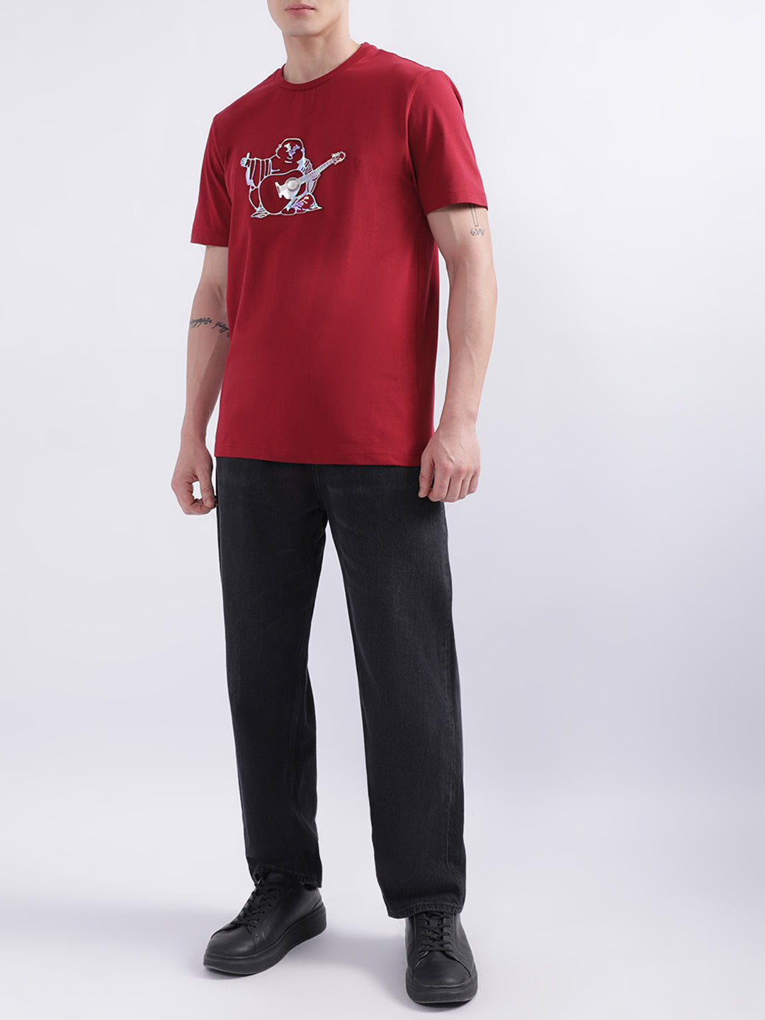 True Religion Red Logo Regular Fit T-Shirt