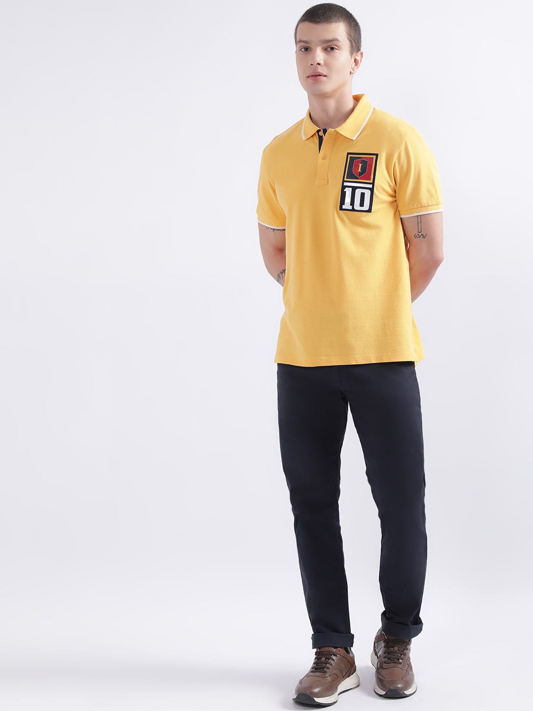 Iconic Men Yellow Polo Tshirt