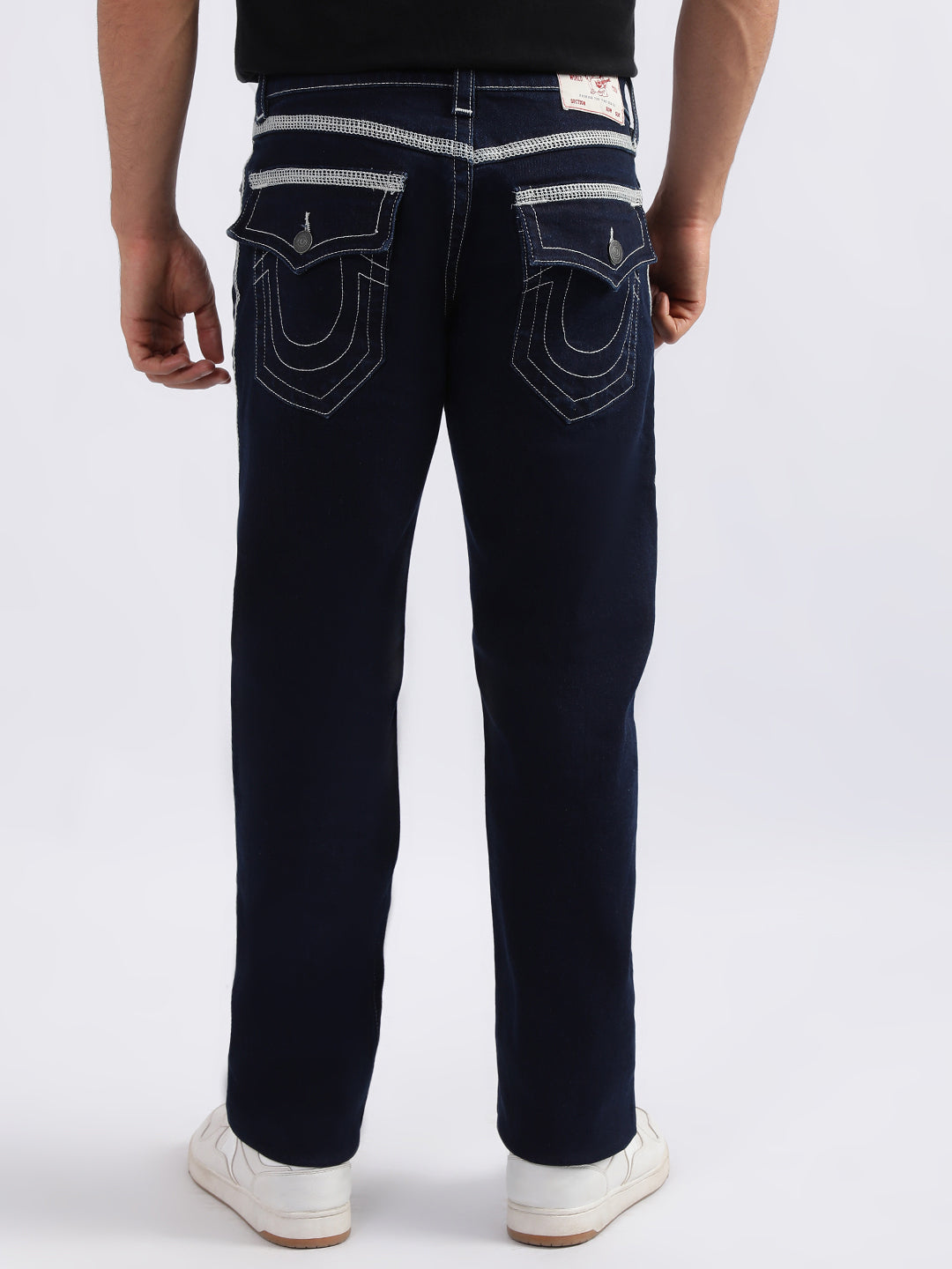 True Religion Men Black Solid Straight Fit Jeans