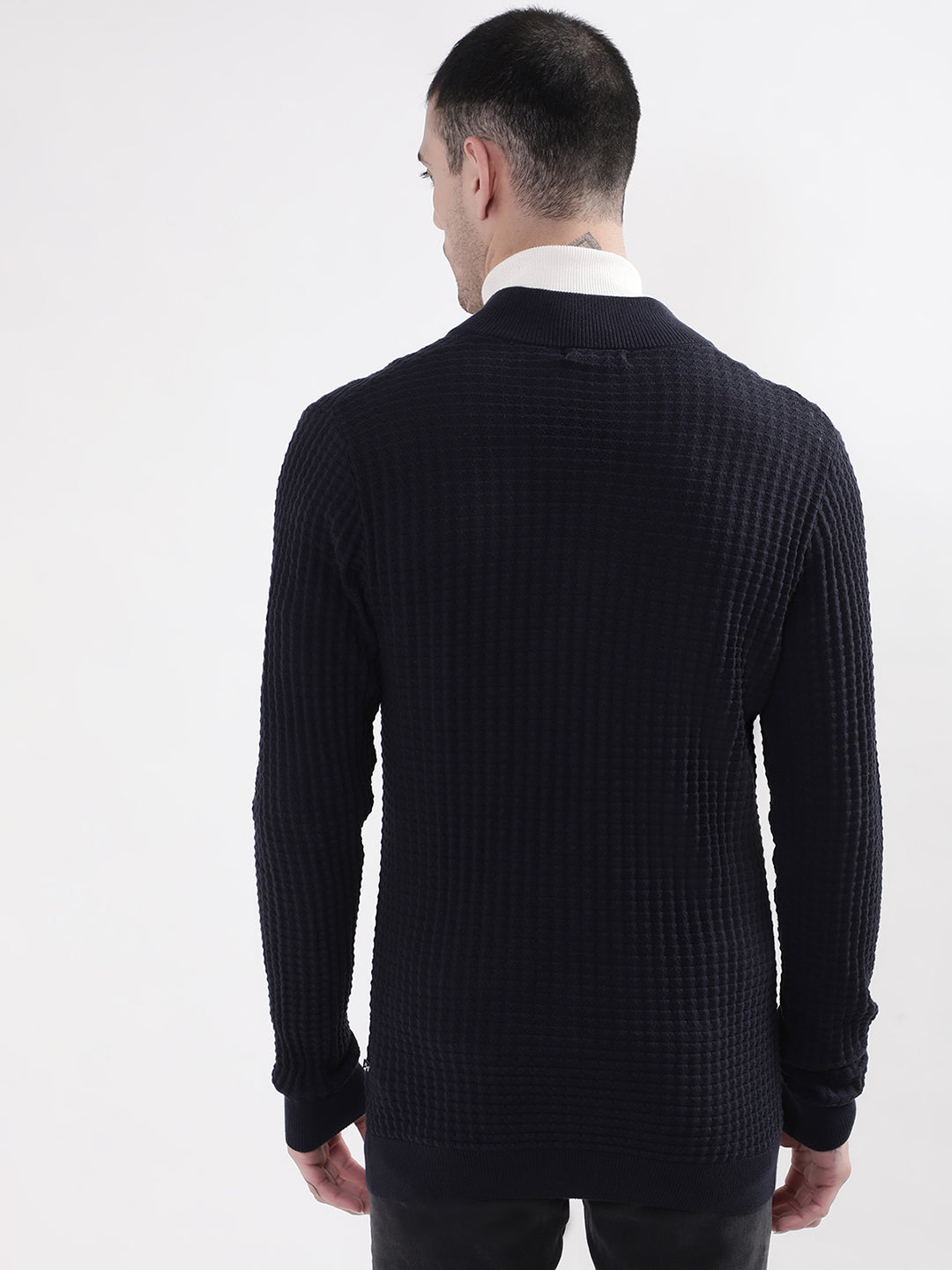 Matinique Men Blue Solid Turtle Neck Sweater