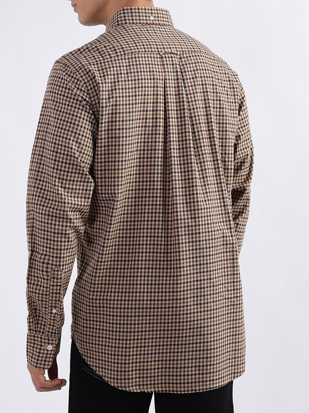 Gant Hazelwood Beige Checked Regular Fit Shirt