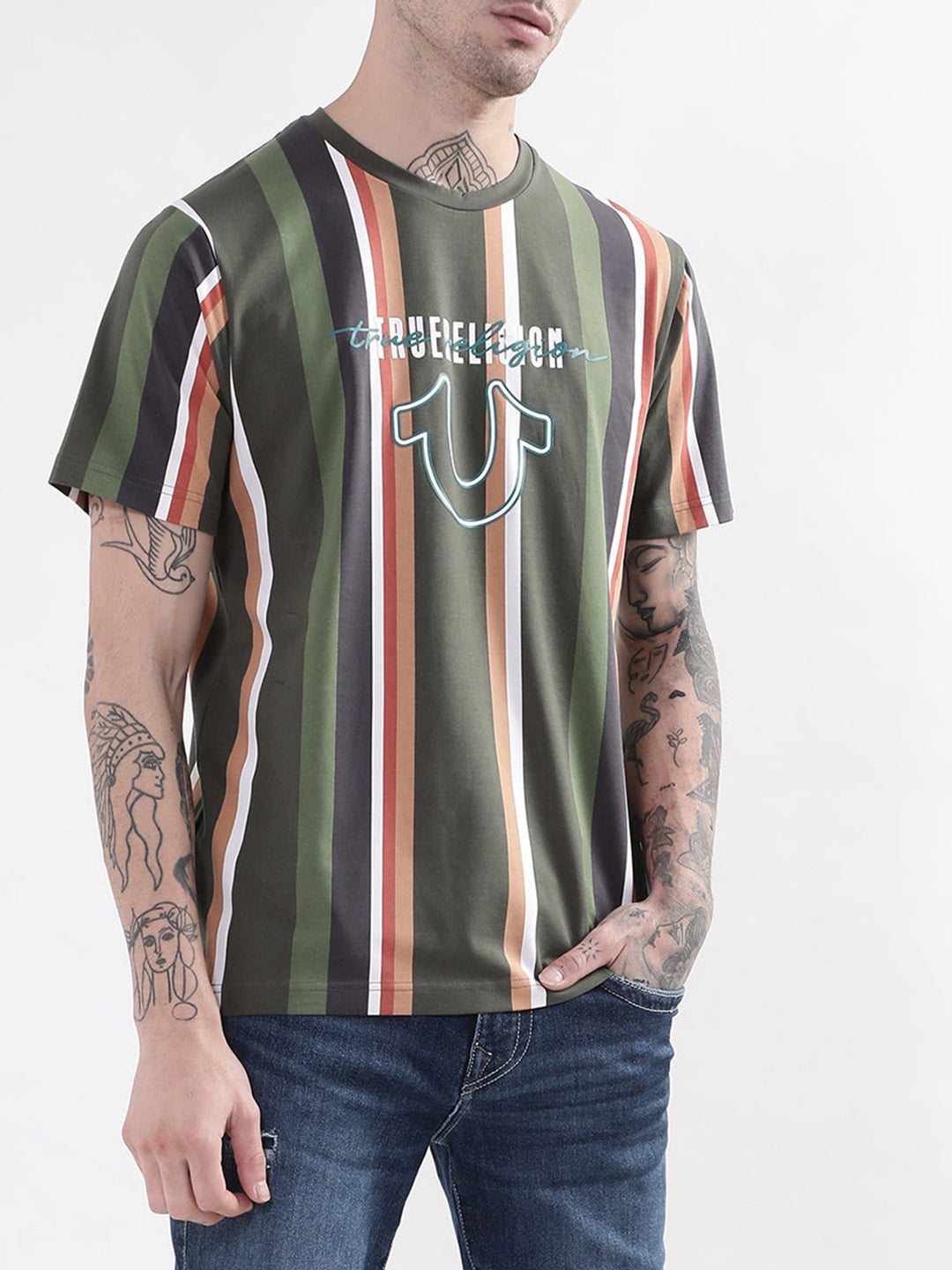 True Religion Multi Digital Logo Regular Fit T-Shirt