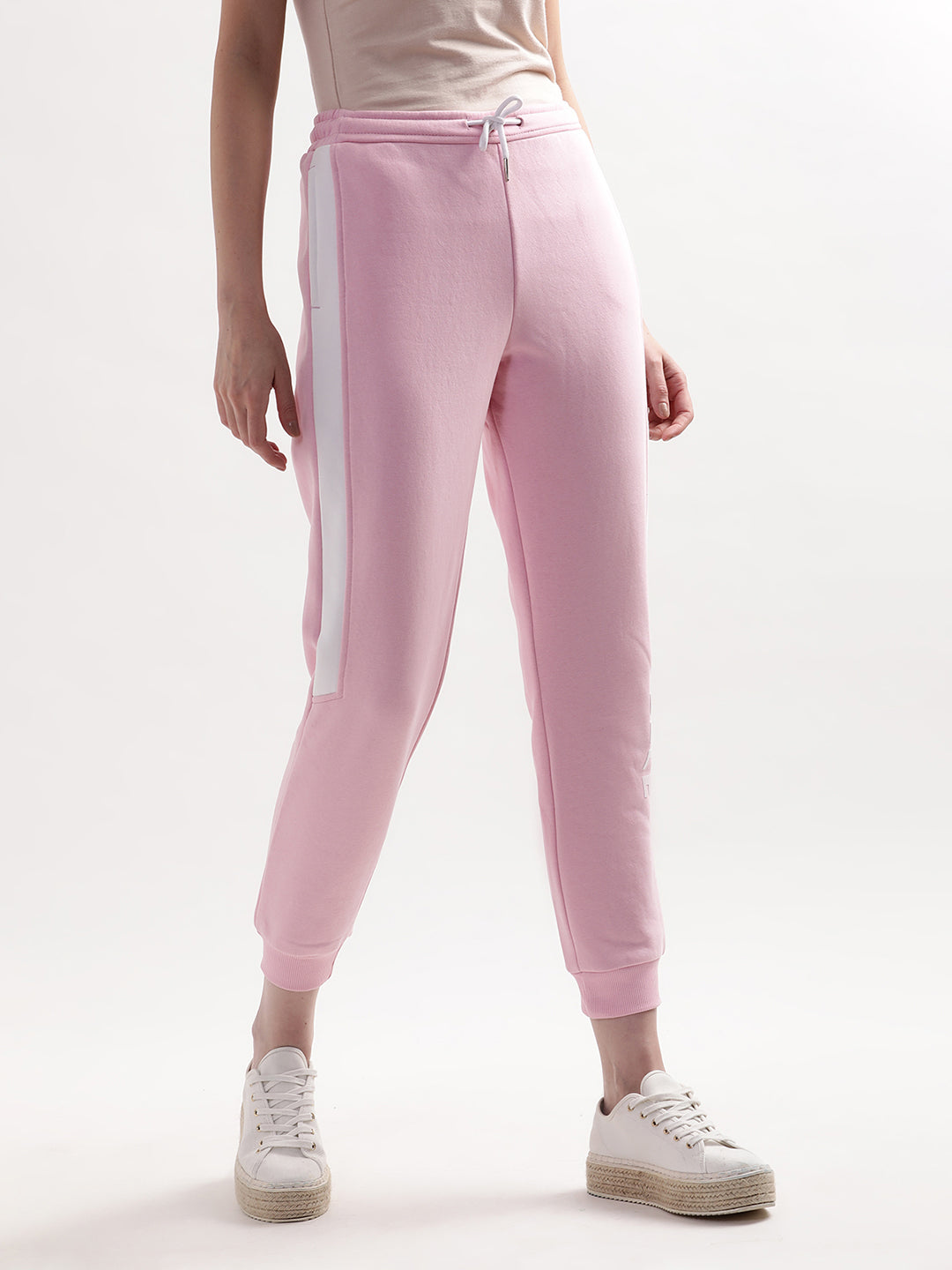Elle Women Pink Solid Regular Fit Sweatpant