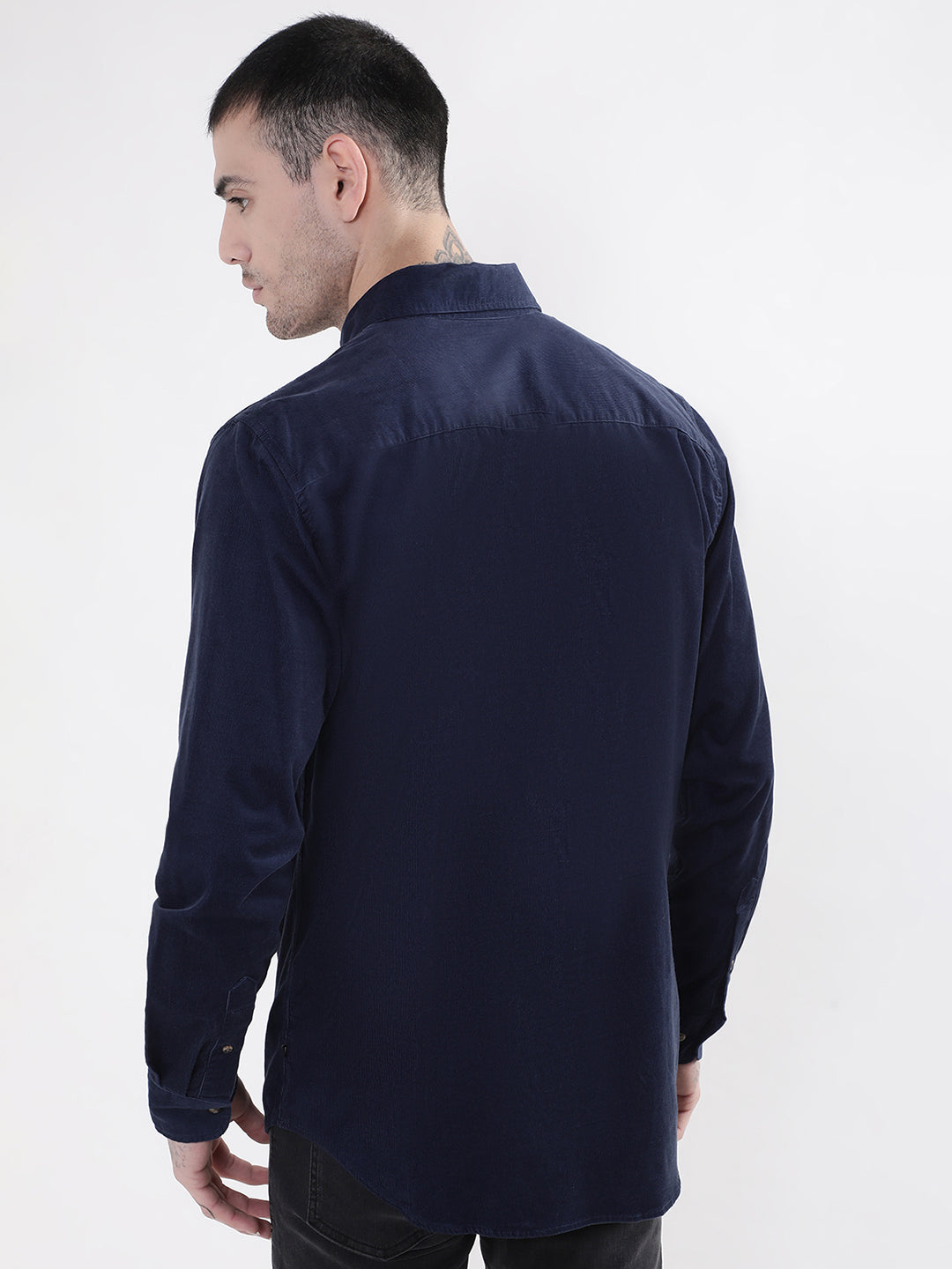 Matinique Men Navy Blue Solid Collar Shirt