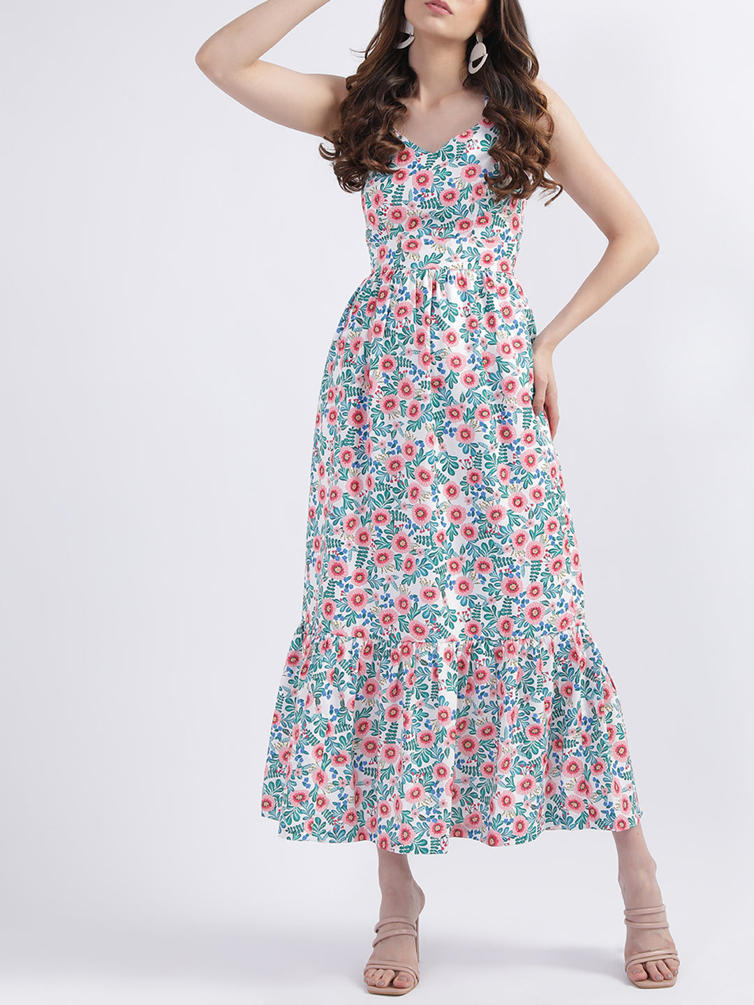 Centre Stage Women Multi Printed V Neck Dress