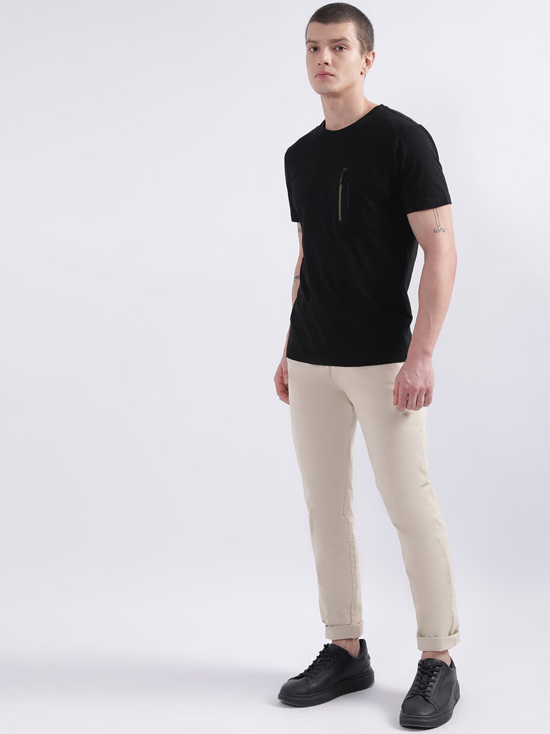 Iconic Men Beige Slim Fit Trouser