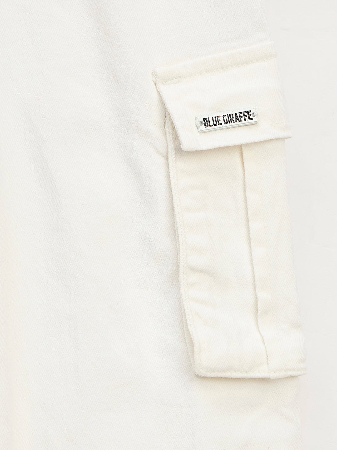 Blue Giraffe Girls White Loose Fit Solid Jeans